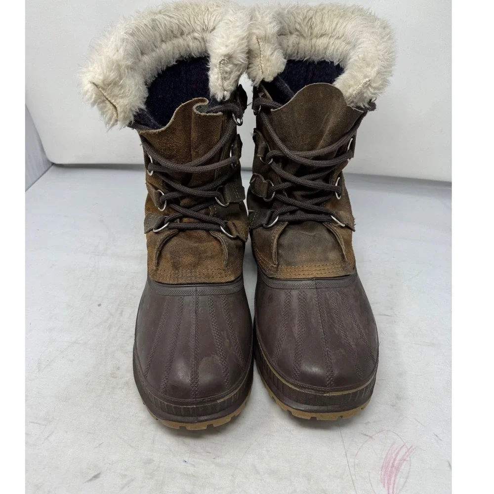 🔥Vintage‎ SOREL🤑Brown Suede Winter Pac Boots Made in USA Size 9 Steel Shank